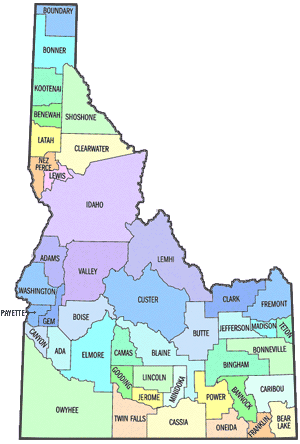 Idaho County Map